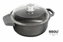 Carica l'immagine nel visualizzatore di Gallery, Casseruola granito ad induzione con coperchio e presine in silicone termoisolanti
