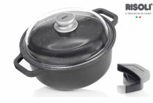 Carica l'immagine nel visualizzatore di Gallery, Casseruola granito ad induzione con coperchio e presine in silicone termoisolanti