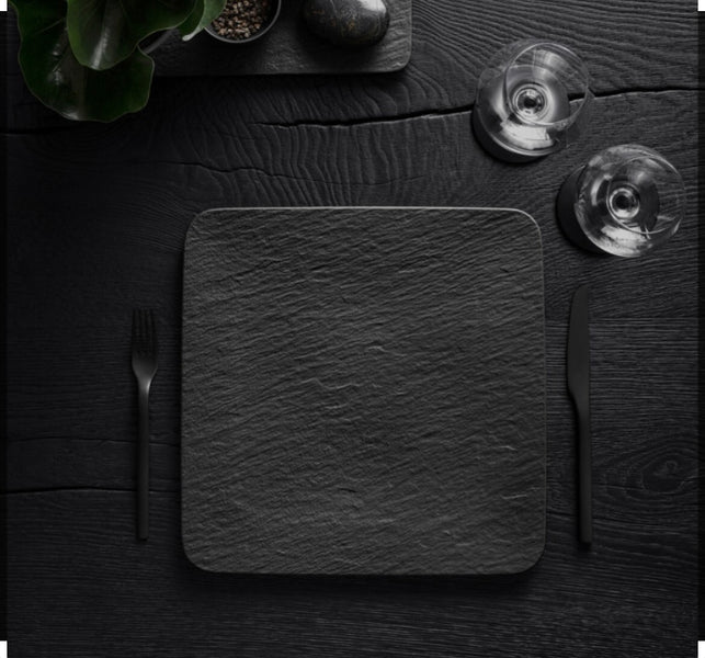 1 Piatto da Portata Quadrato Nero