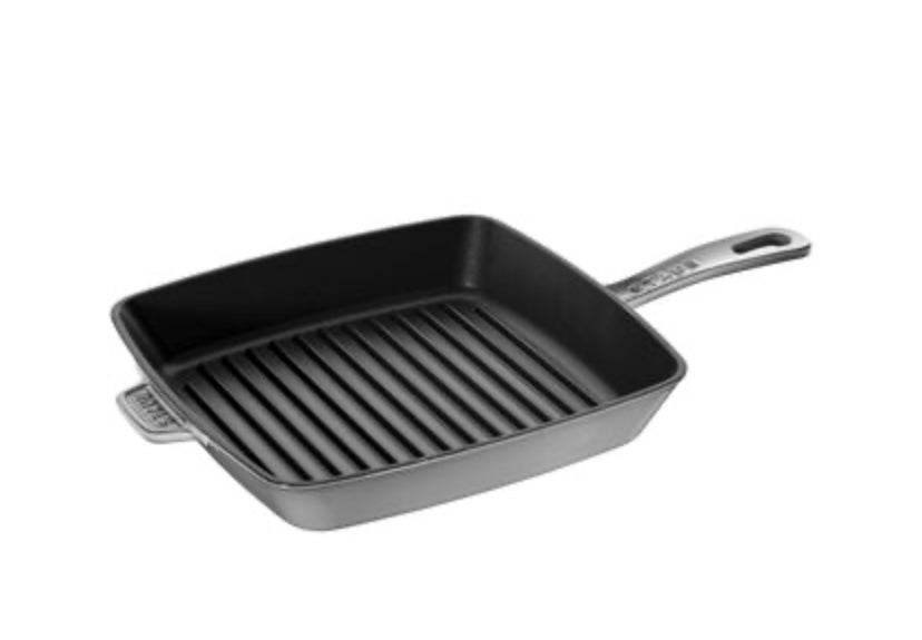 GRILL CON MANICO QUADRATA - 26 X 26 CM, COLORE GRIGIO GRAFITE