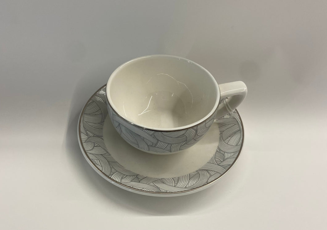 6 Tazzine Leaves da caffè con piatto